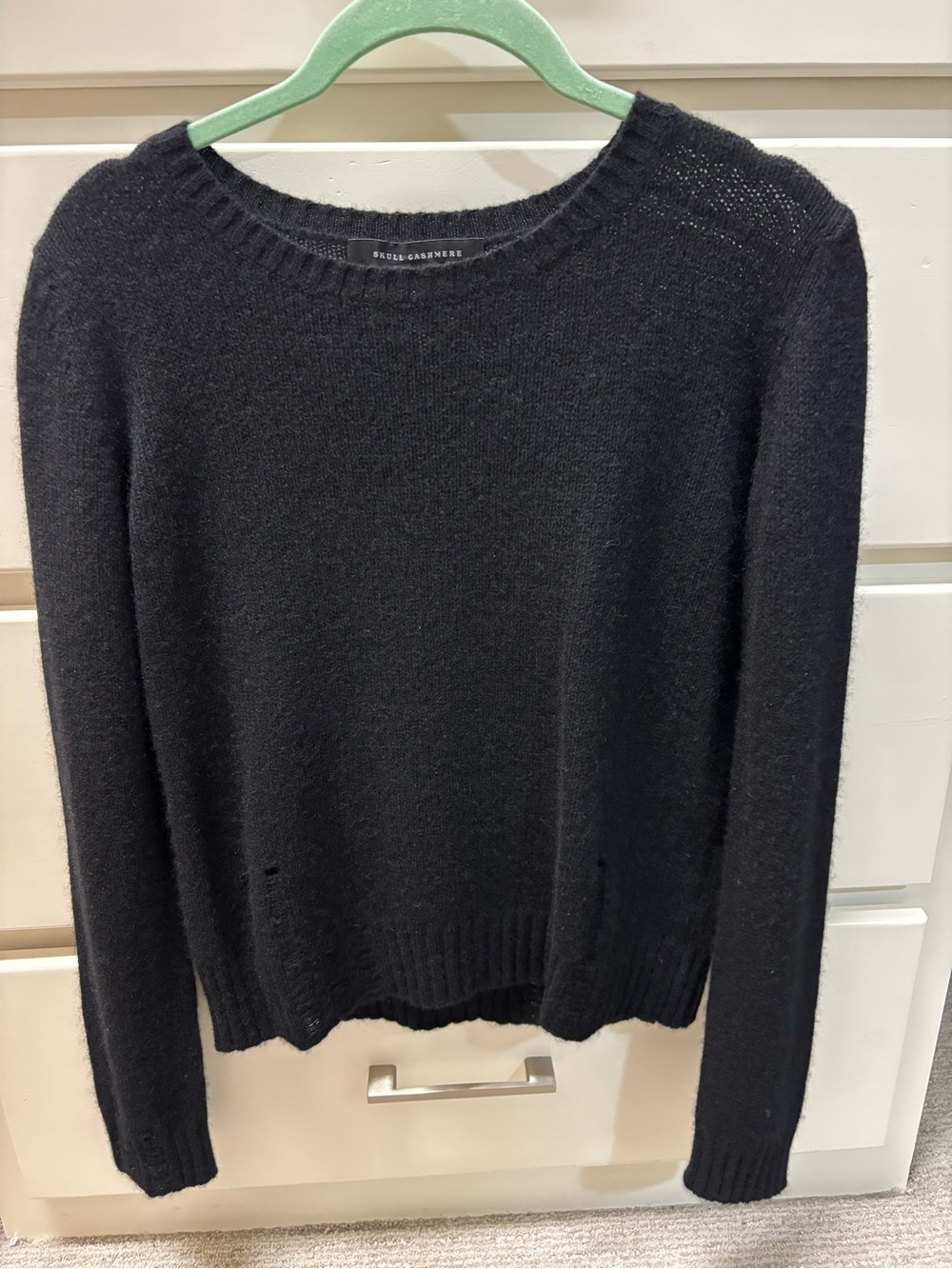 Skull Cashmere Black Crewneck Cashmere Sweater